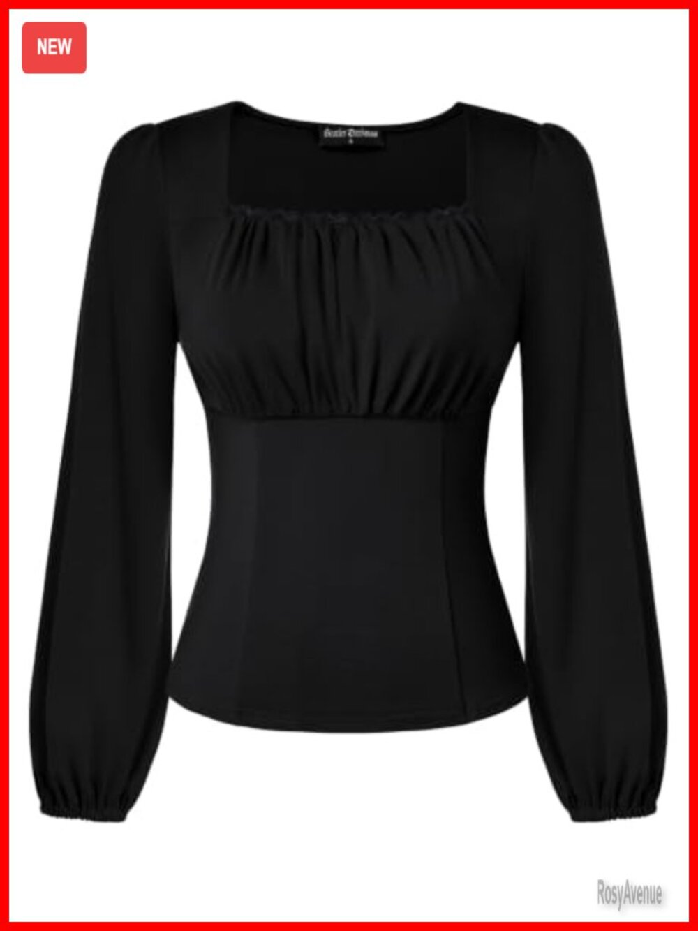Lace Square Neck Renaissance Peasant Blouse with Puff Sleeves
